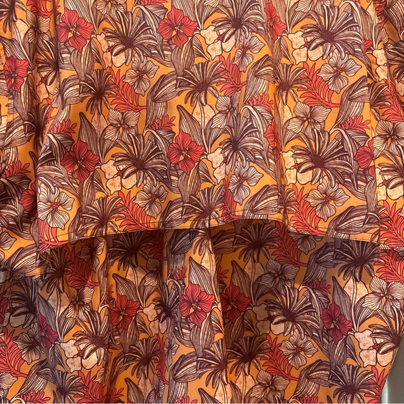 OCEAN COAST XXL MENS HAWAIIAN SHIRT ORANGE CORAL BUTTON DOWN SS POCKET - Picture 11 of 16